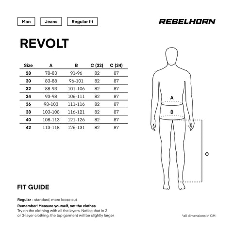 Rebelhorn Revolt Monolayer Washed Blue Motorcycle Jeans