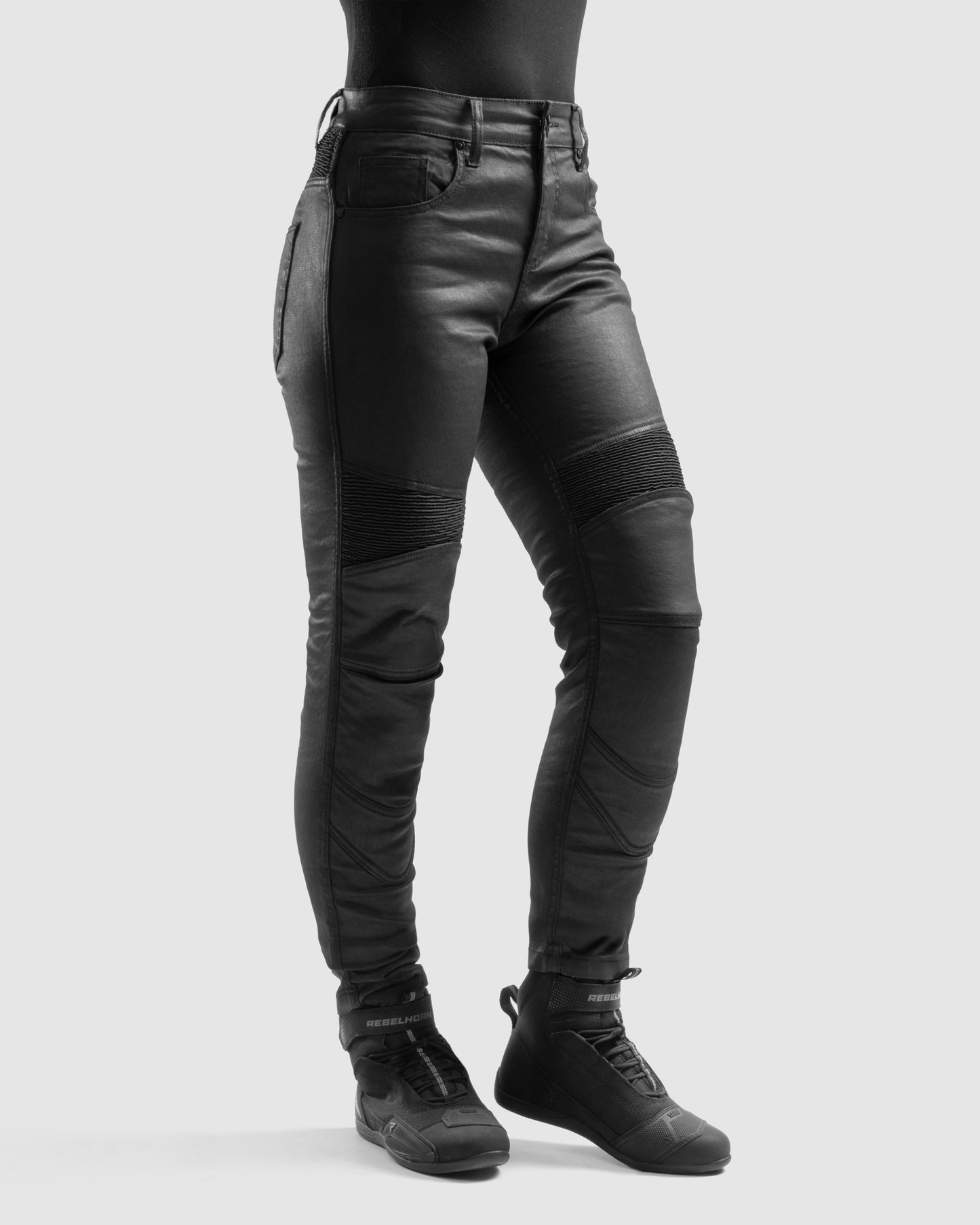 Roxy Motorcycle Jeans Women's Slim Black Waxed