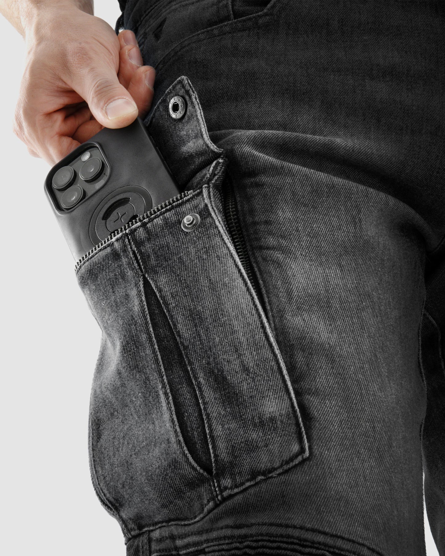 Vandal Motorcycle Jeans Monolayer Washed Black