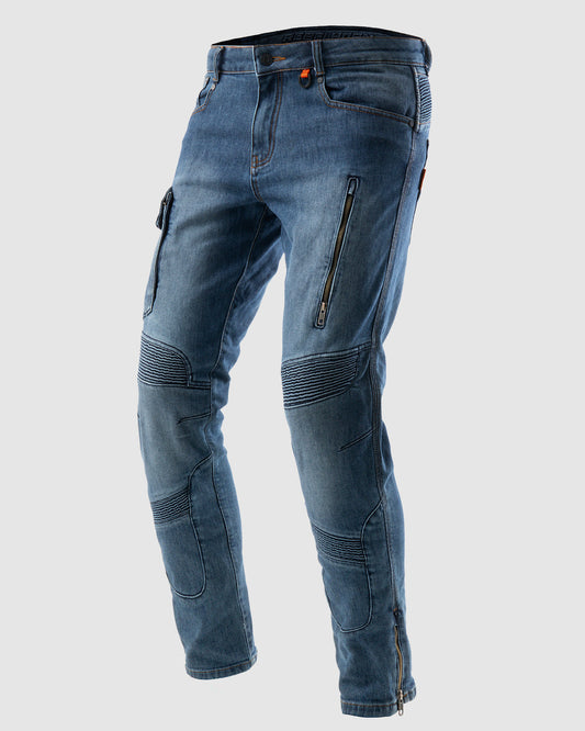 Vandal Motorcycle Jeans Monolayer Washed Blue
