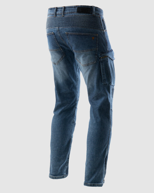 Vandal Motorcycle Jeans Monolayer Washed Blue