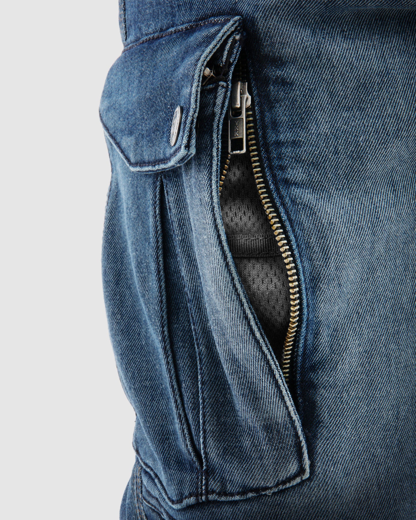 Vandal Motorcycle Jeans Monolayer Washed Blue