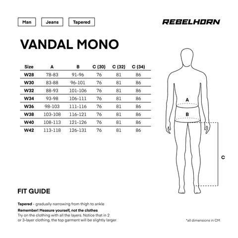 Rebelhorn Vandal Monolayer Washed Black Motorcycle Jeans