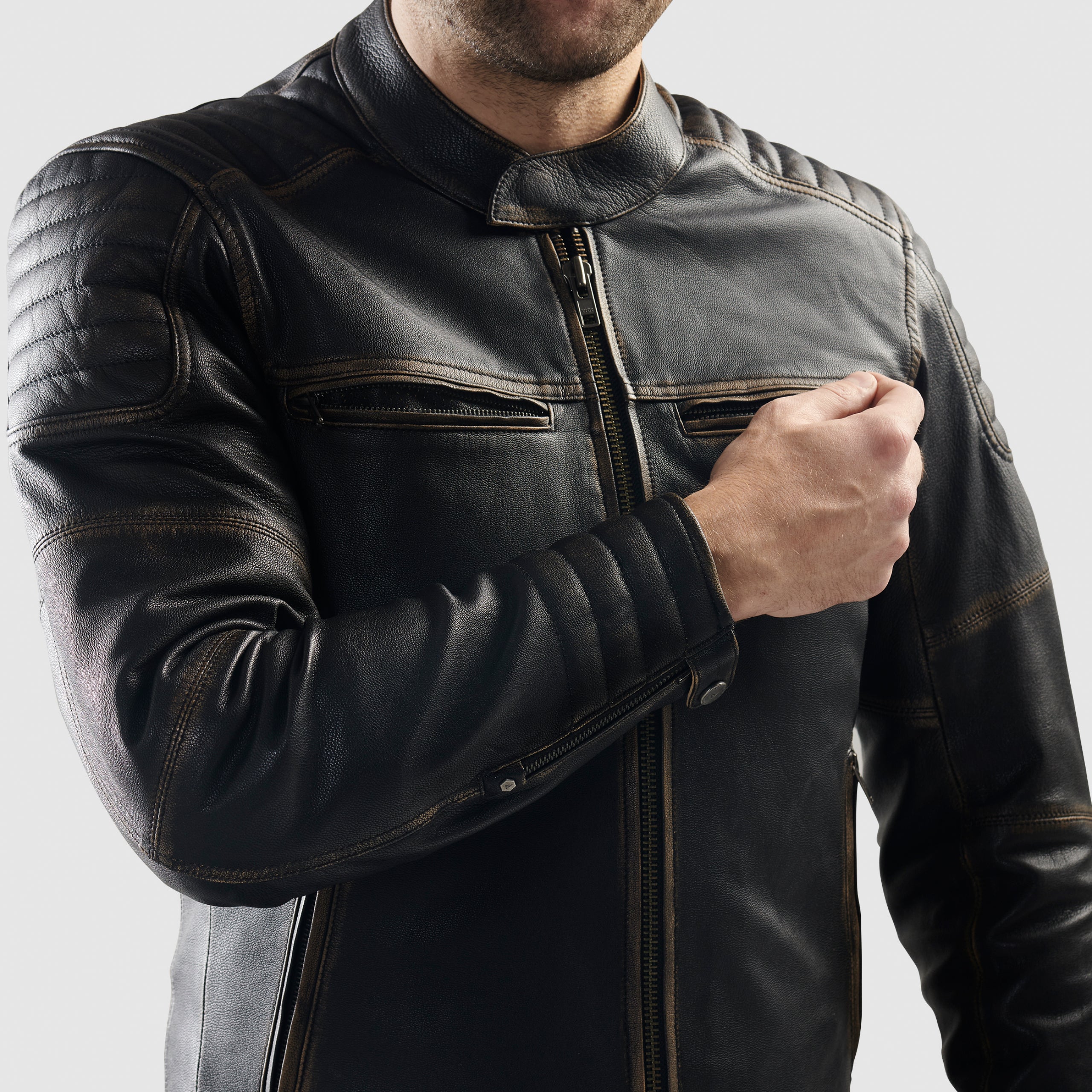 Hunter leather sale jacket