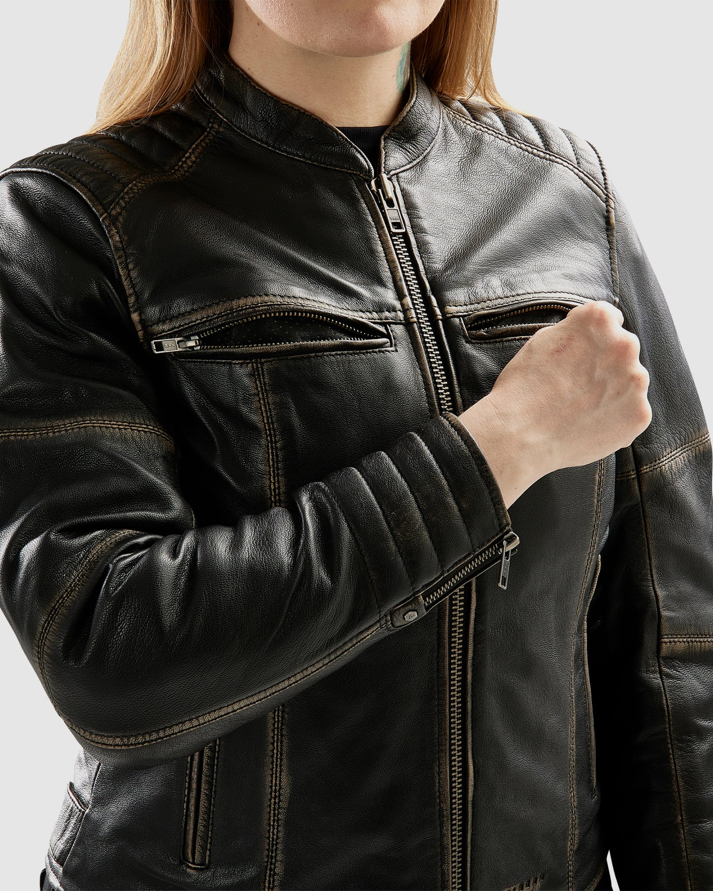 Hunter II Women's Leather Jacket Vintage Brown