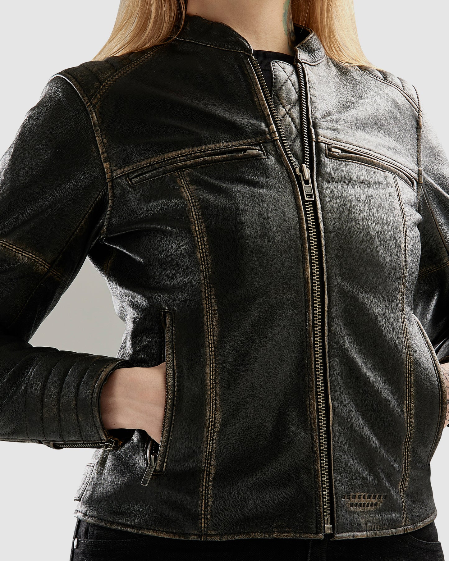 Hunter II Women's Leather Jacket Vintage Brown