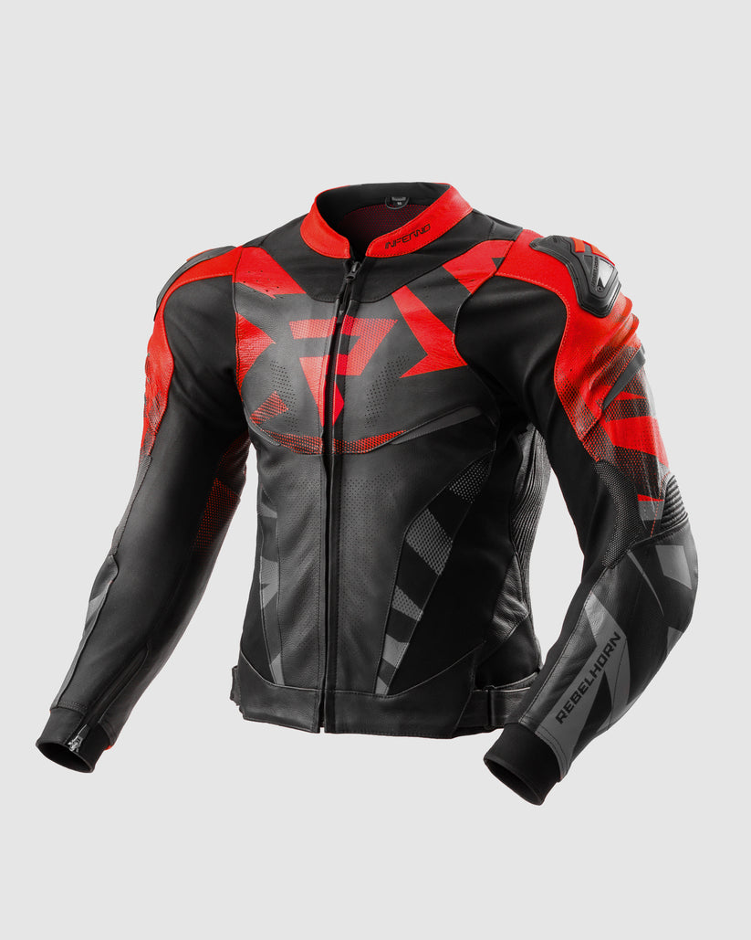 Inferno Leather Motorcycle Jacket Red | Rebelhorn Official