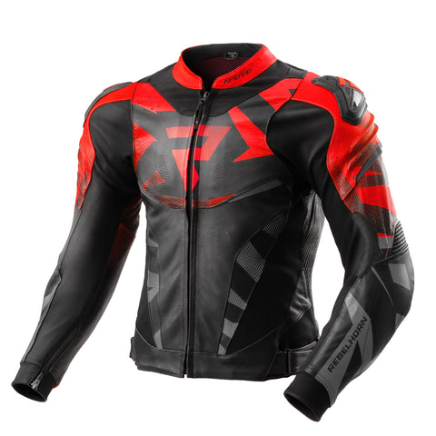 Inferno Motorcycle Jacket Black / Fluo Red