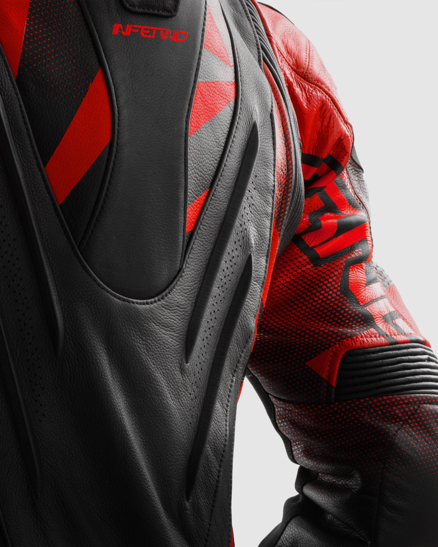 Inferno Leather Motorcycle Jacket Red