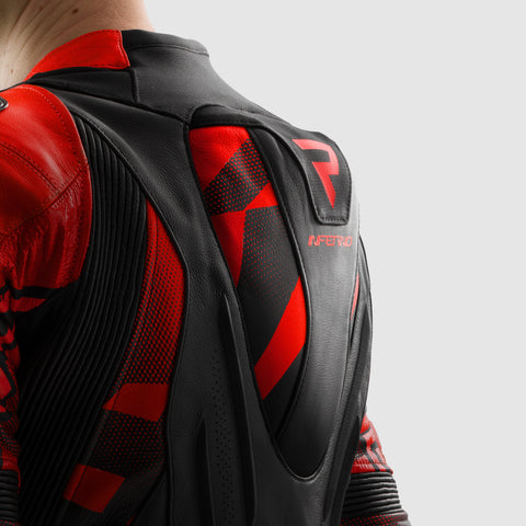 Inferno Motorcycle Jacket Black / Fluo Red