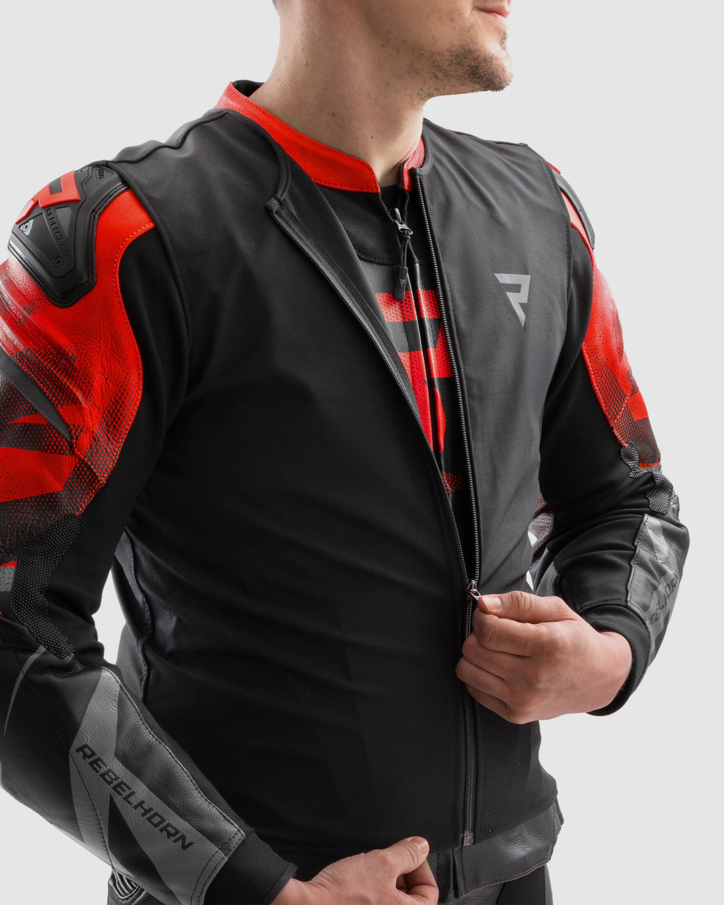 Inferno Leather Motorcycle Jacket Red