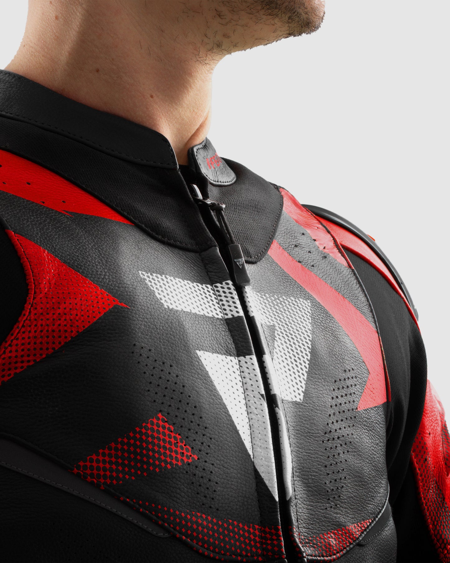 Inferno Leather Motorcycle Jacket Blue Red