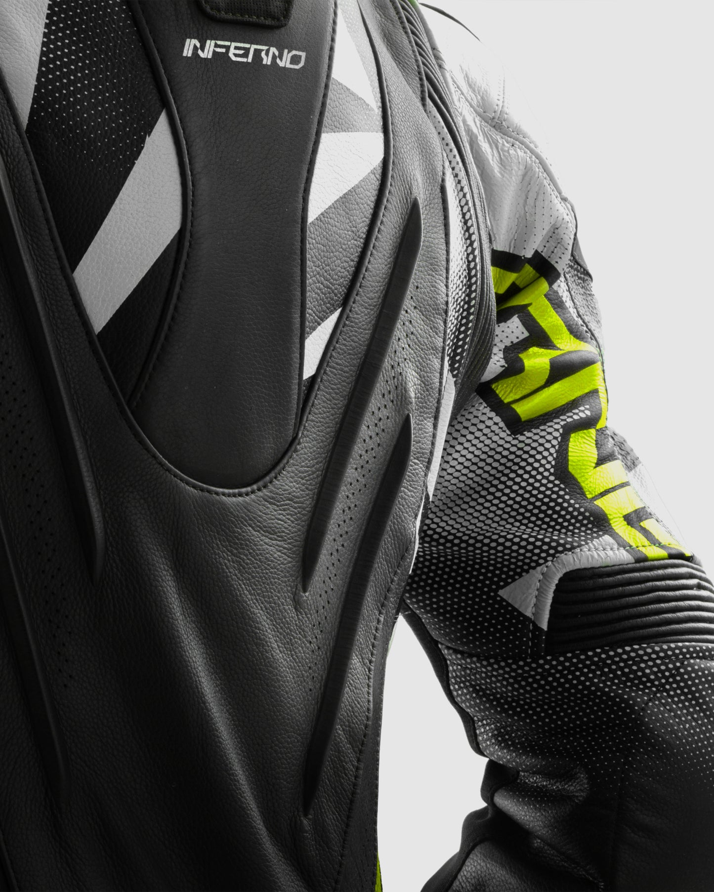 Inferno Leather Motorcycle Jacket Fluo Yellow
