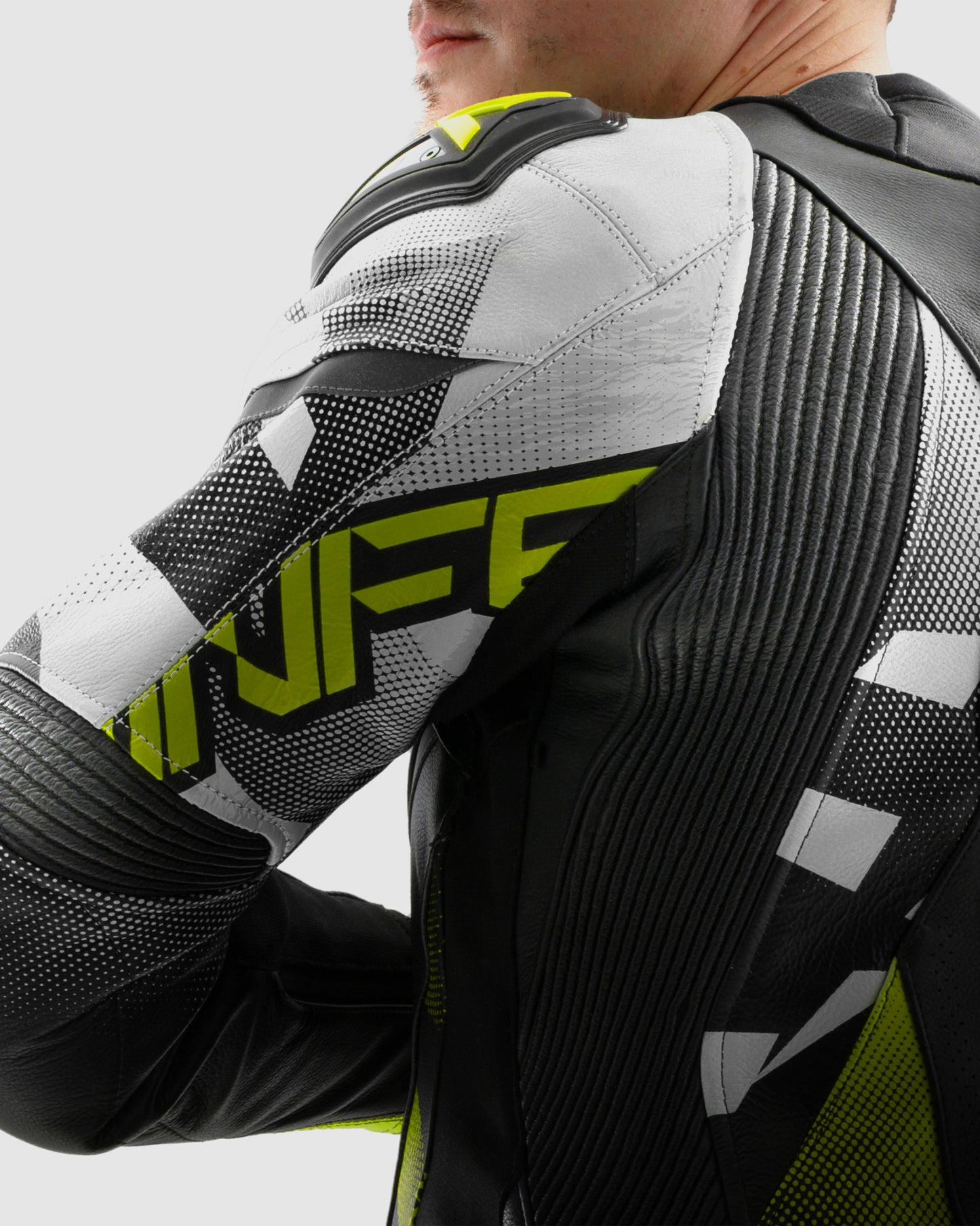 Inferno Leather Motorcycle Jacket Fluo Yellow