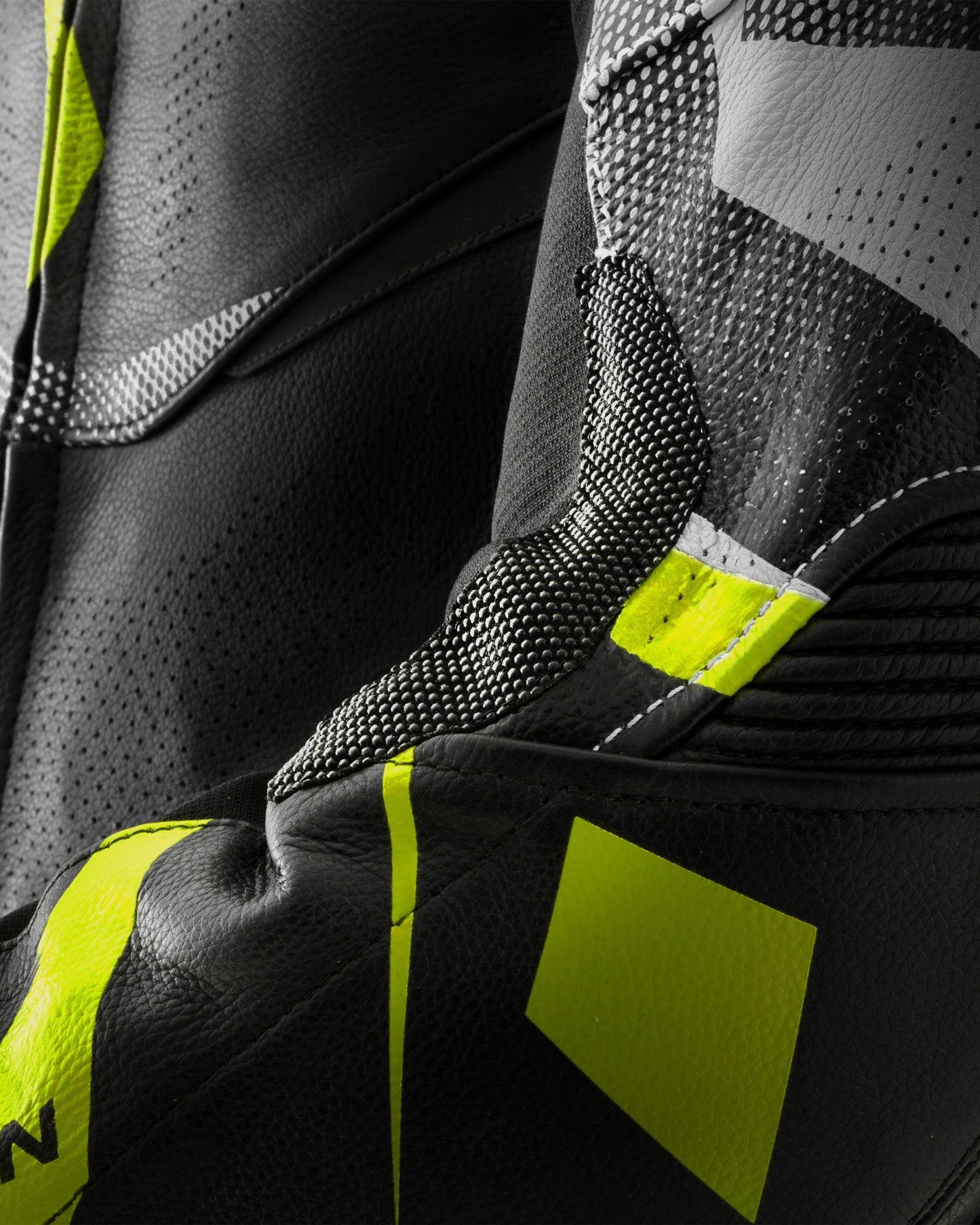 Inferno Leather Motorcycle Jacket Fluo Yellow