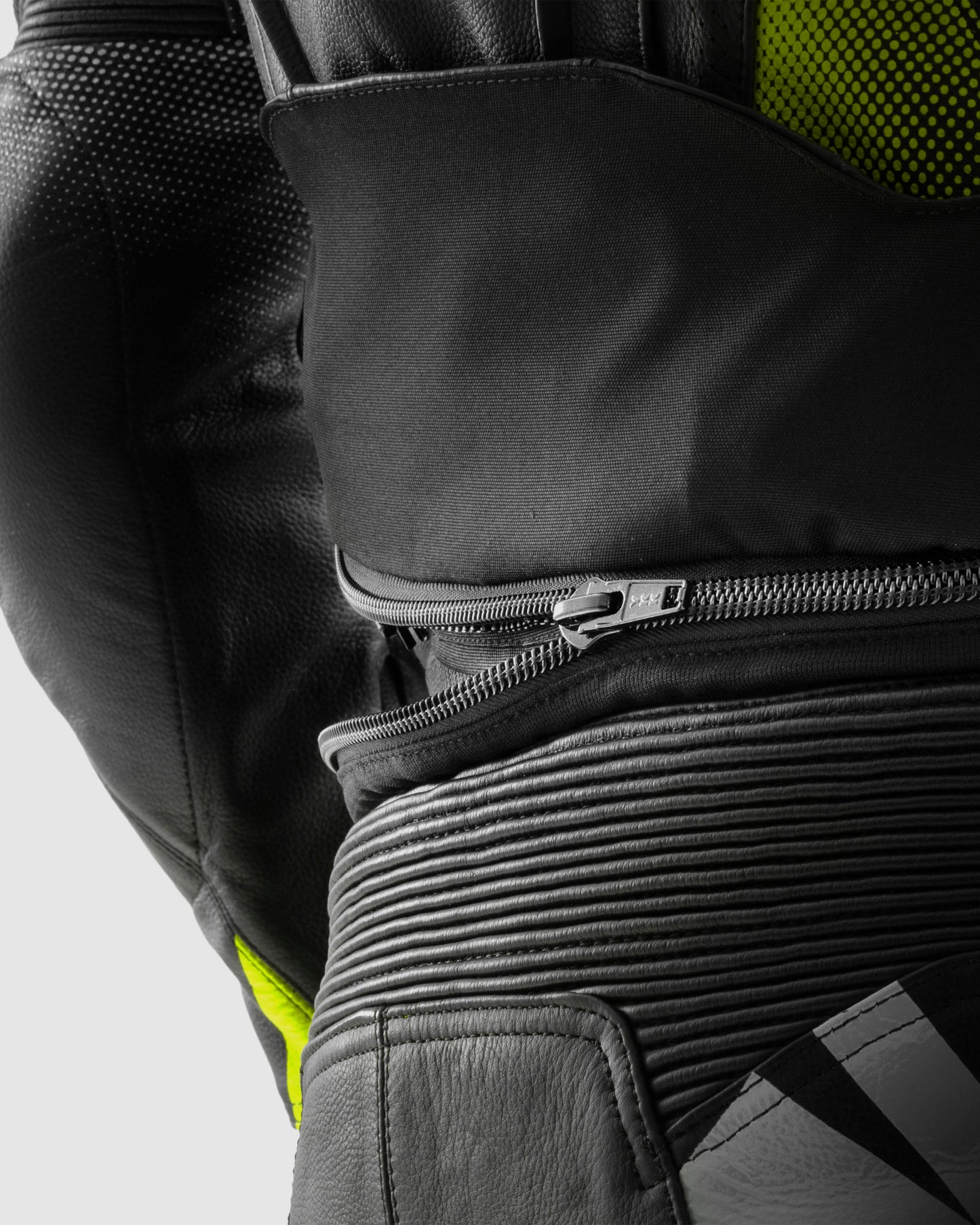 Inferno Leather Motorcycle Jacket Fluo Yellow