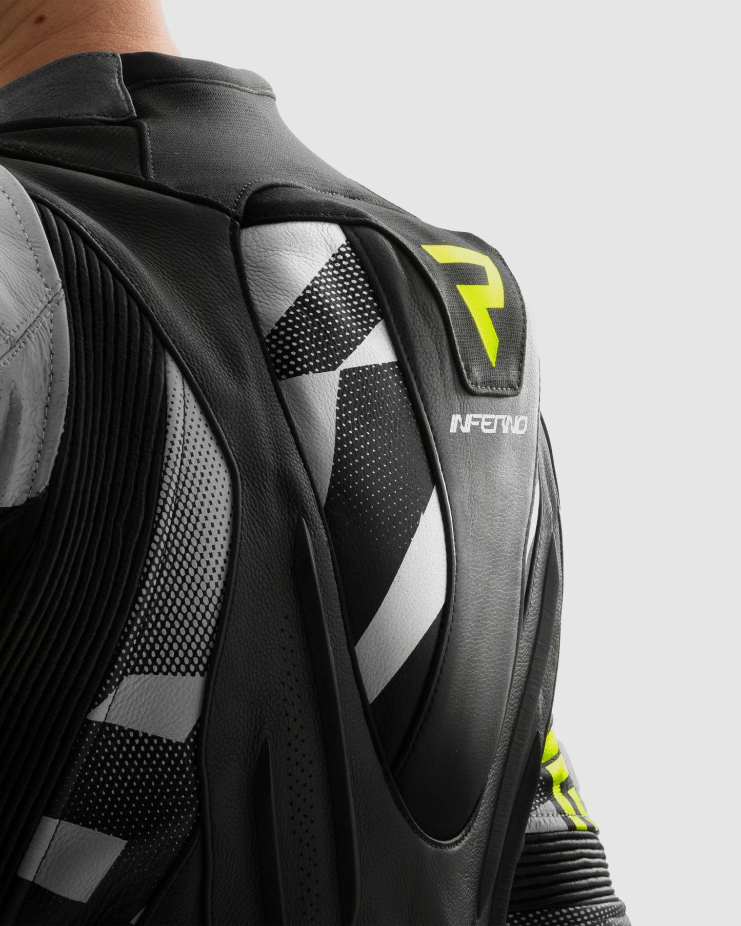 Inferno Leather Motorcycle Jacket Fluo Yellow