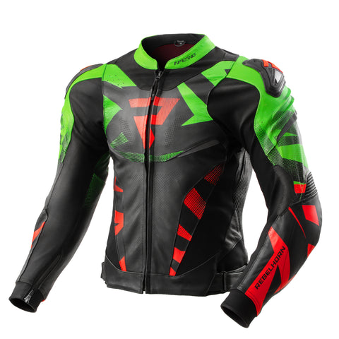 Inferno Motorcycle Jacket Black / Green / Red