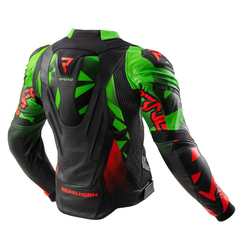 Inferno Motorcycle Jacket Black / Green / Red