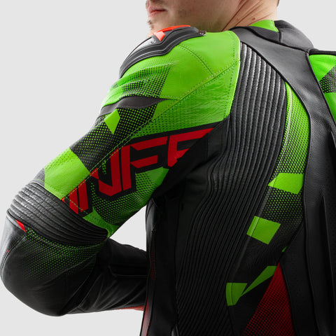 Inferno Motorcycle Jacket Black / Green / Red