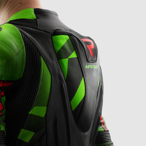 Inferno Motorcycle Jacket Black / Green / Red