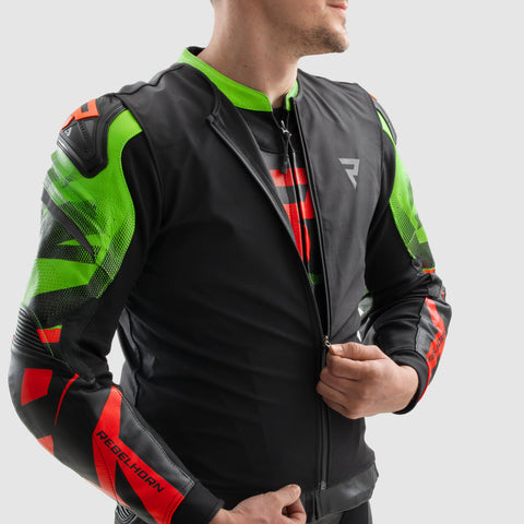 Inferno Motorcycle Jacket Black / Green / Red