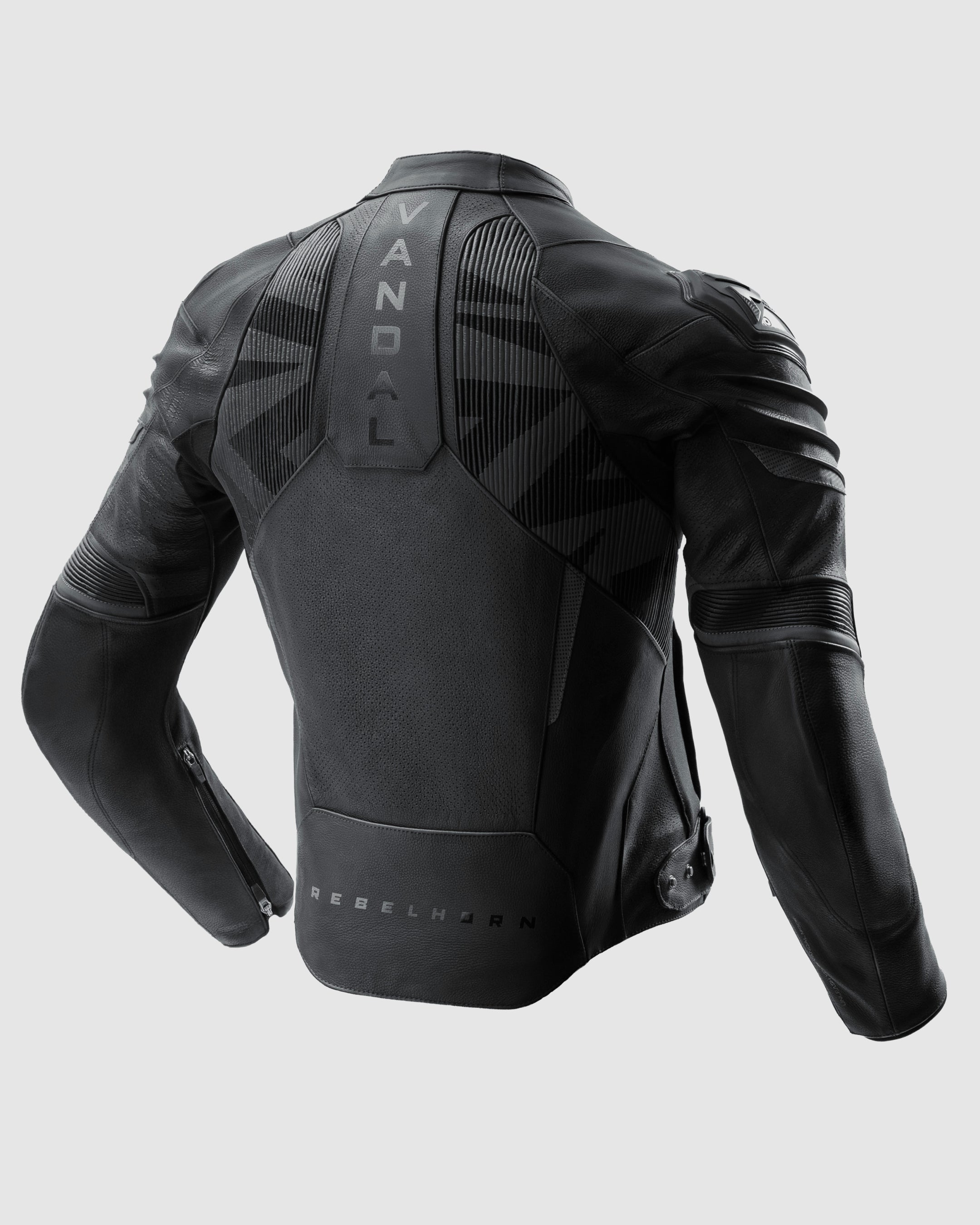 Vandal 2 Motorcycle Leather Jacket Black | Rebelhorn Official