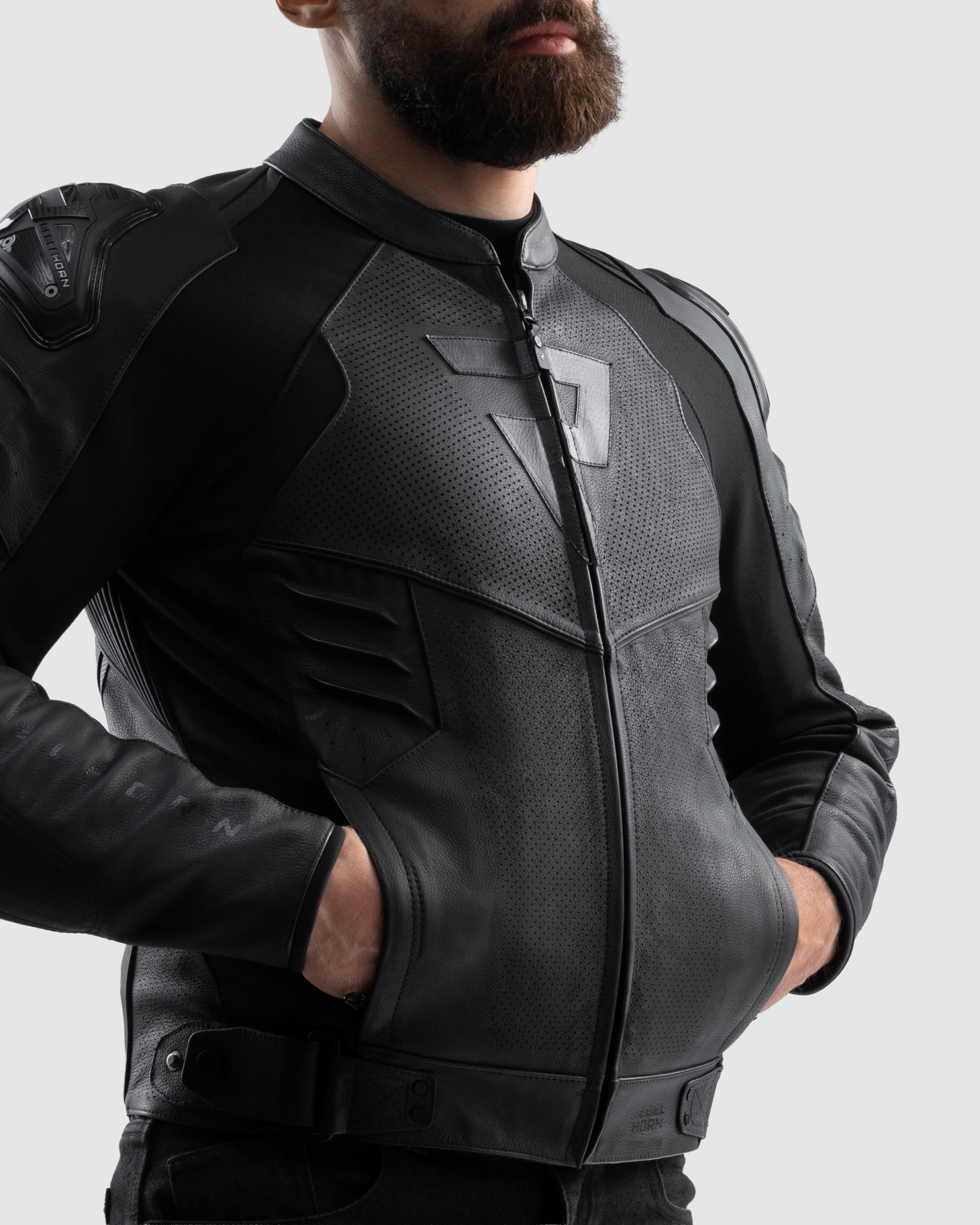 Vandal 2 Motorcycle Leather Jacket Black | Rebelhorn Official