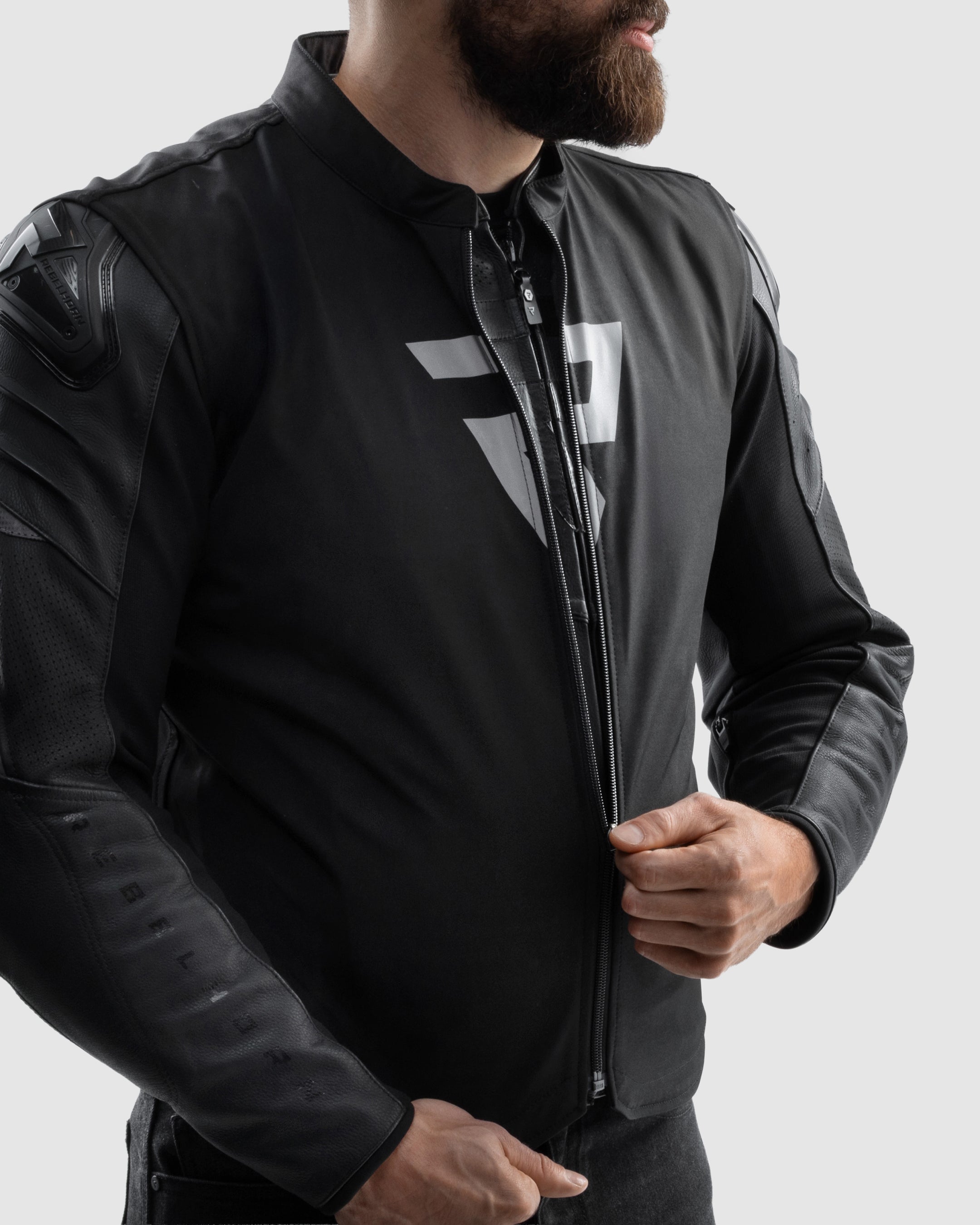Vandal 2 Motorcycle Leather Jacket Black | Rebelhorn Official