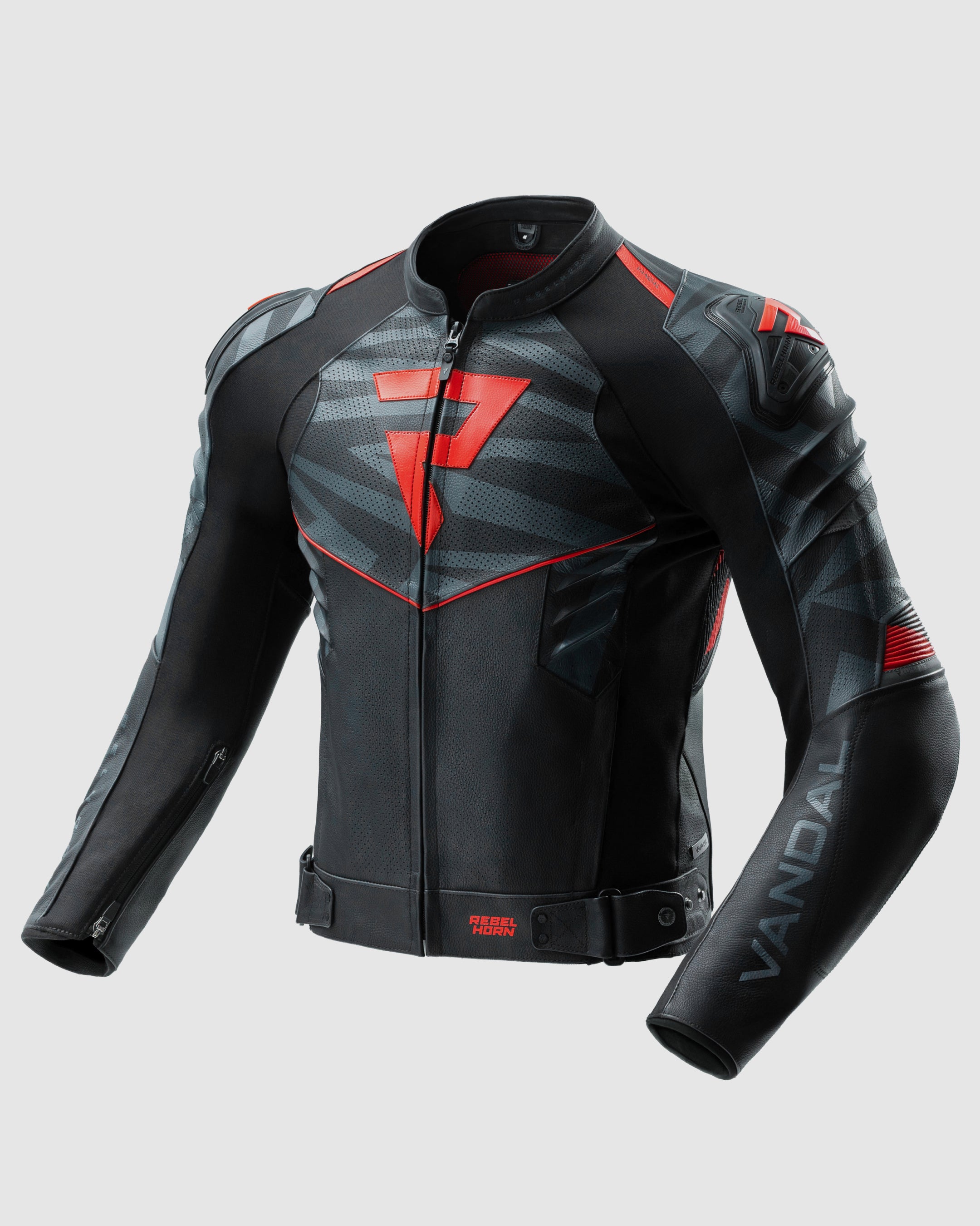 Vandal 2 Motorcycle Leather Jacket Red | Rebelhorn Official