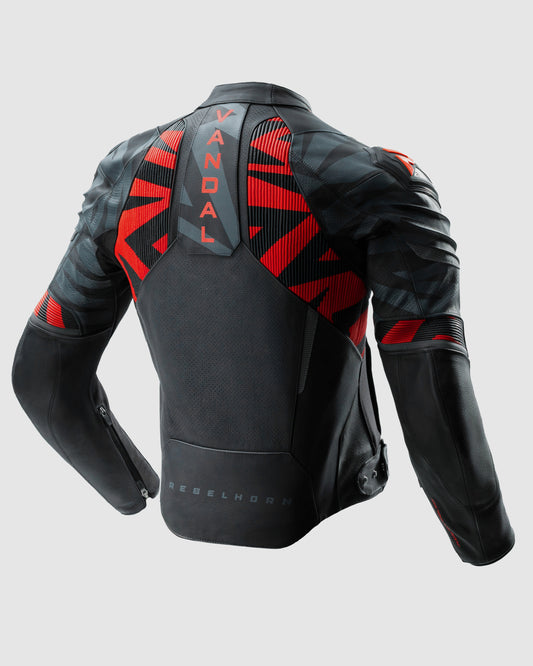 Vandal 2 Motorcycle Leather Jacket Red