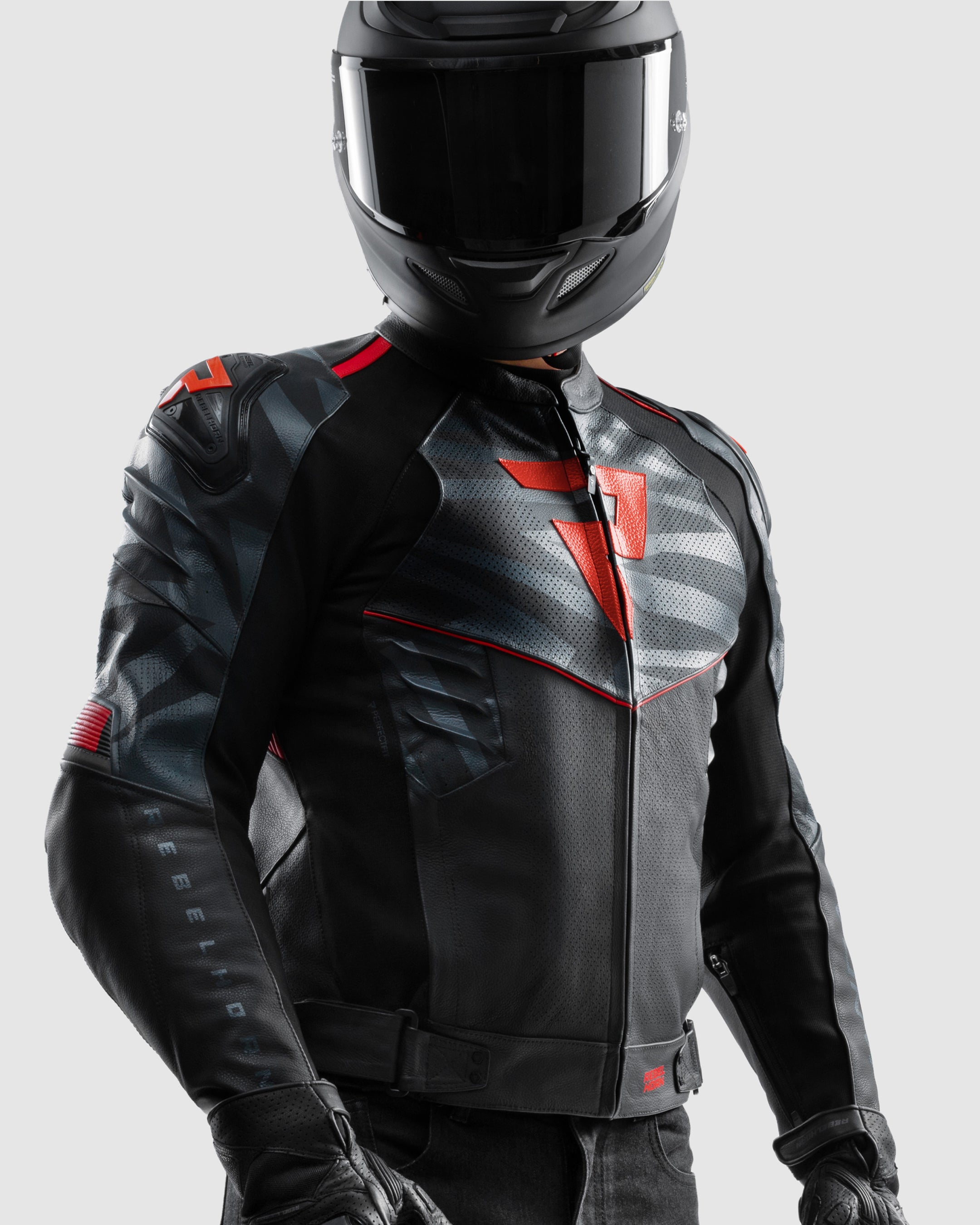 Vandal 2 Motorcycle Leather Jacket Red | Rebelhorn Official