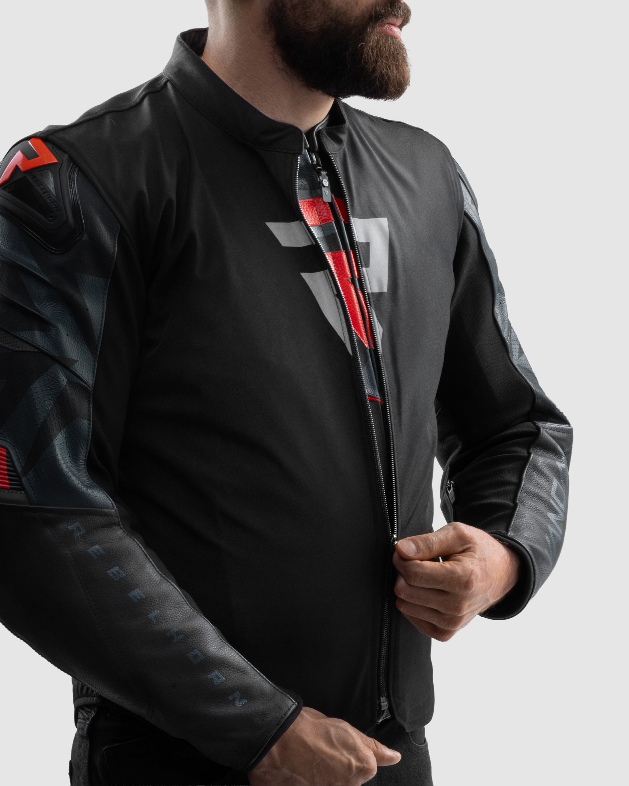 Vandal 2 Motorcycle Leather Jacket Red | Rebelhorn Official