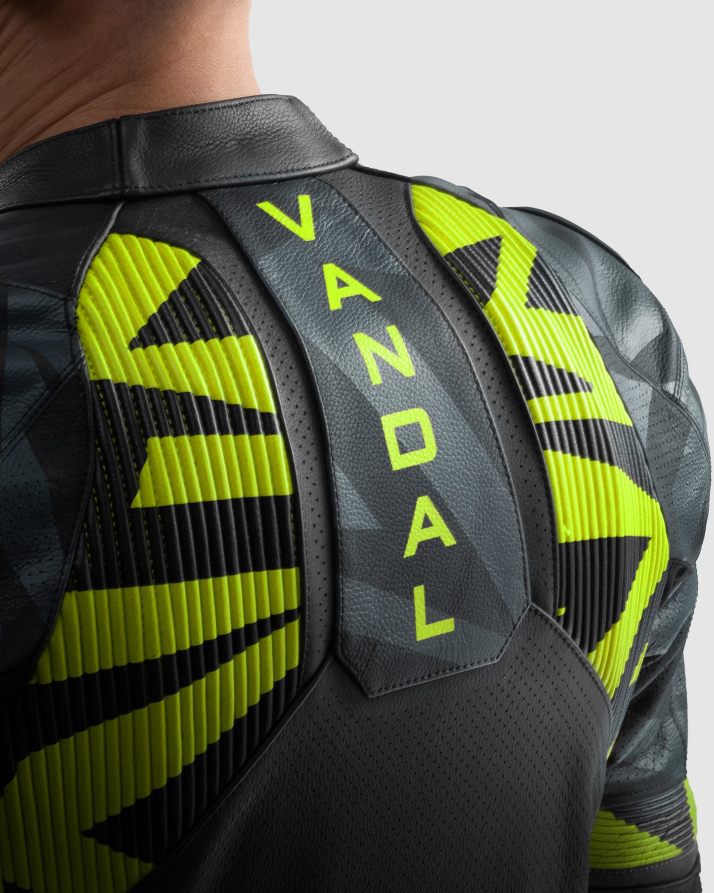 Vandal 2 Motorcycle Leather Jacket Fluo Yellow