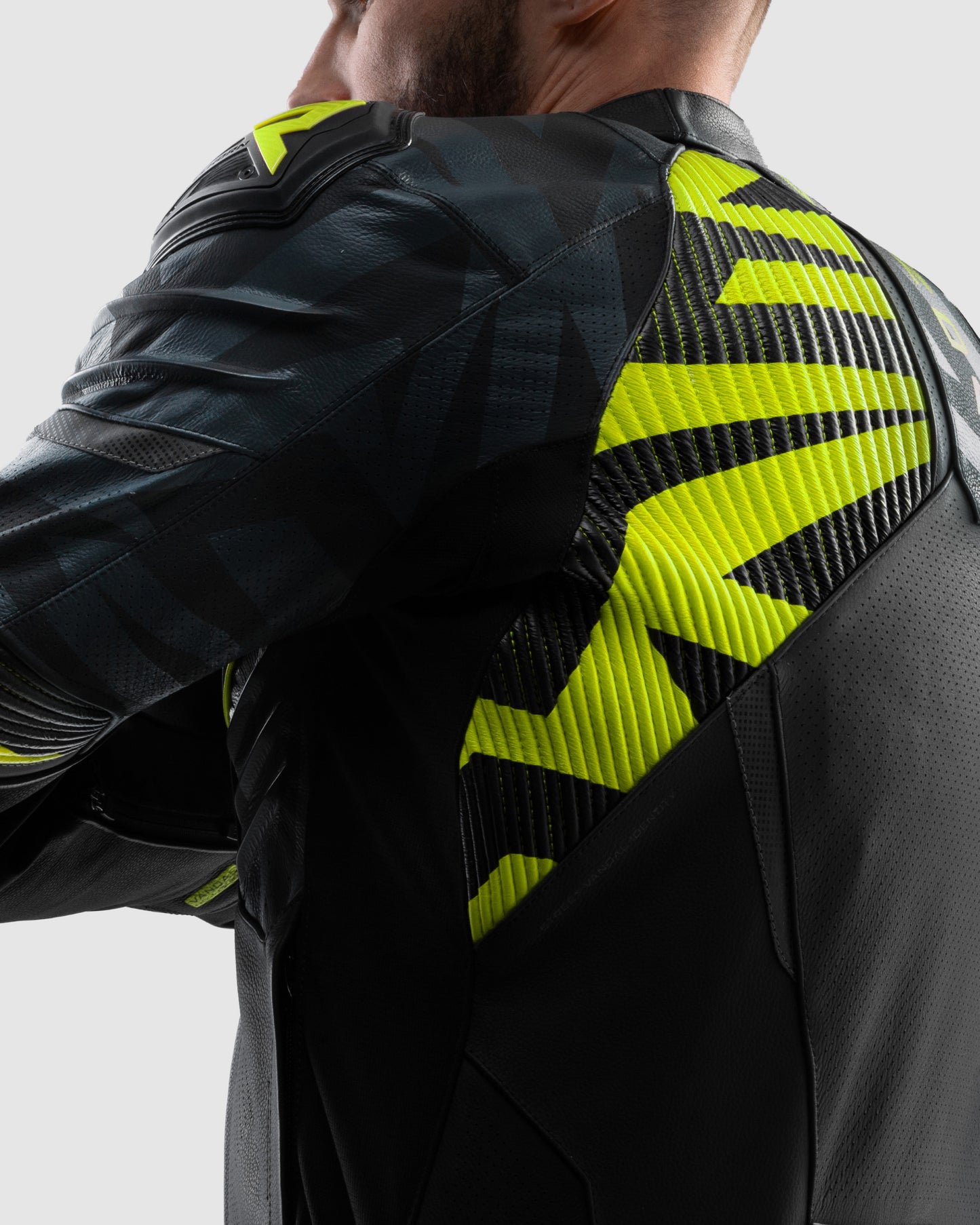 Vandal 2 Motorcycle Leather Jacket Fluo Yellow