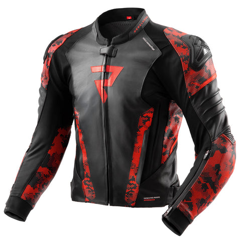 Rebelhorn Veloce Camo Black/Fluo Red Leather Jacket