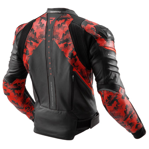 Rebelhorn Veloce Camo Black/Fluo Red Leather Jacket