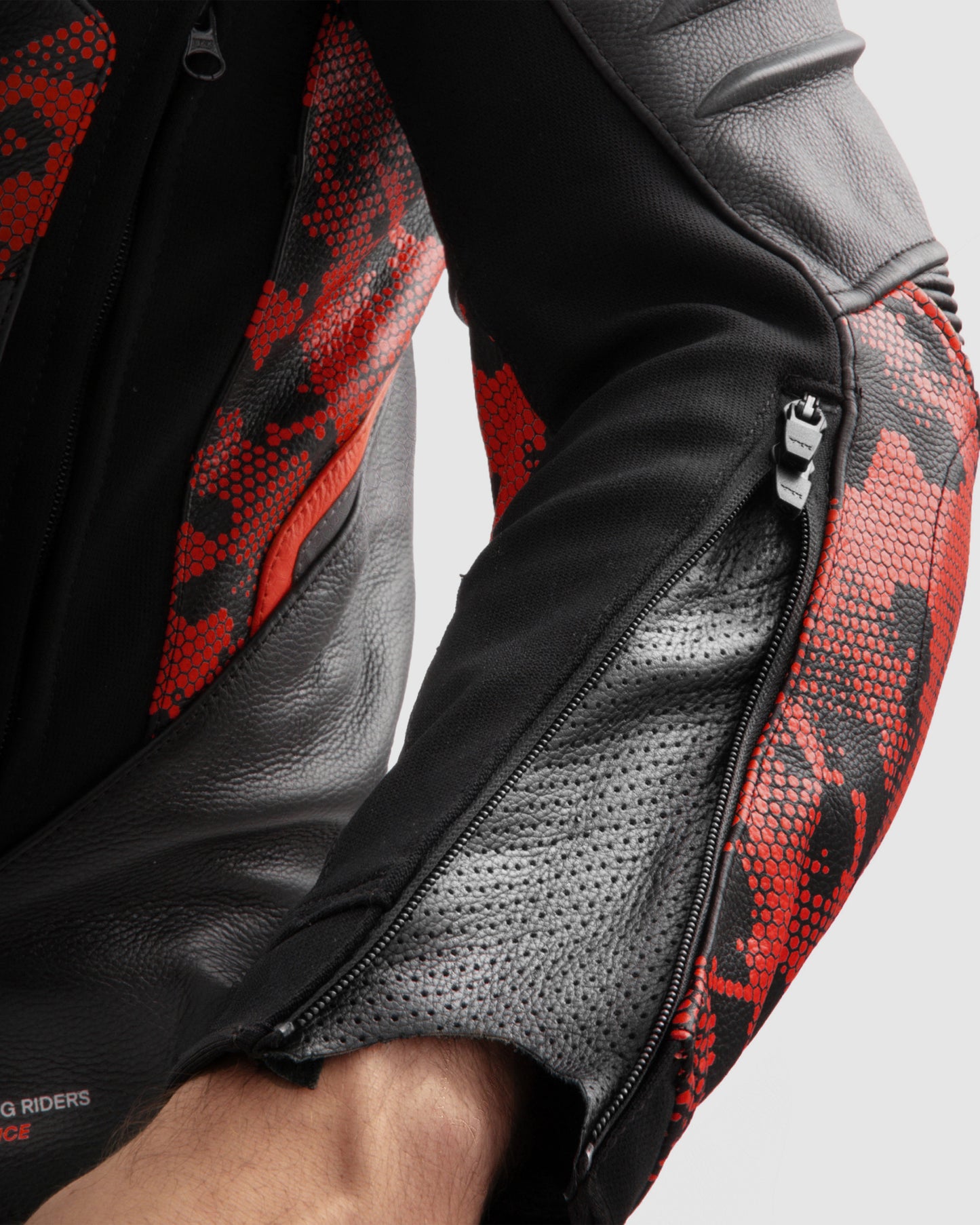 Veloce Leather Motorcycle Jacket Camo Red