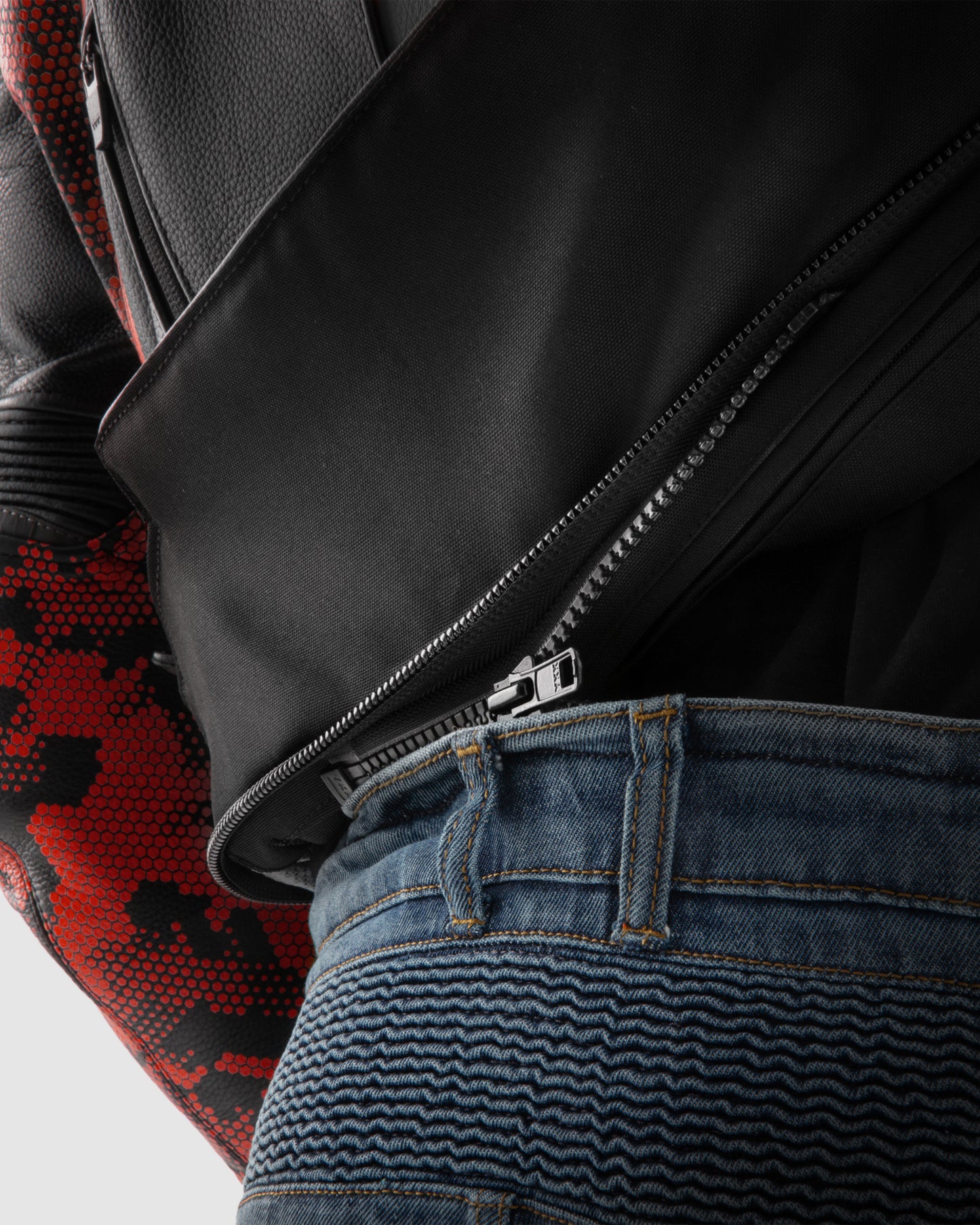 Veloce Leather Motorcycle Jacket Camo Red