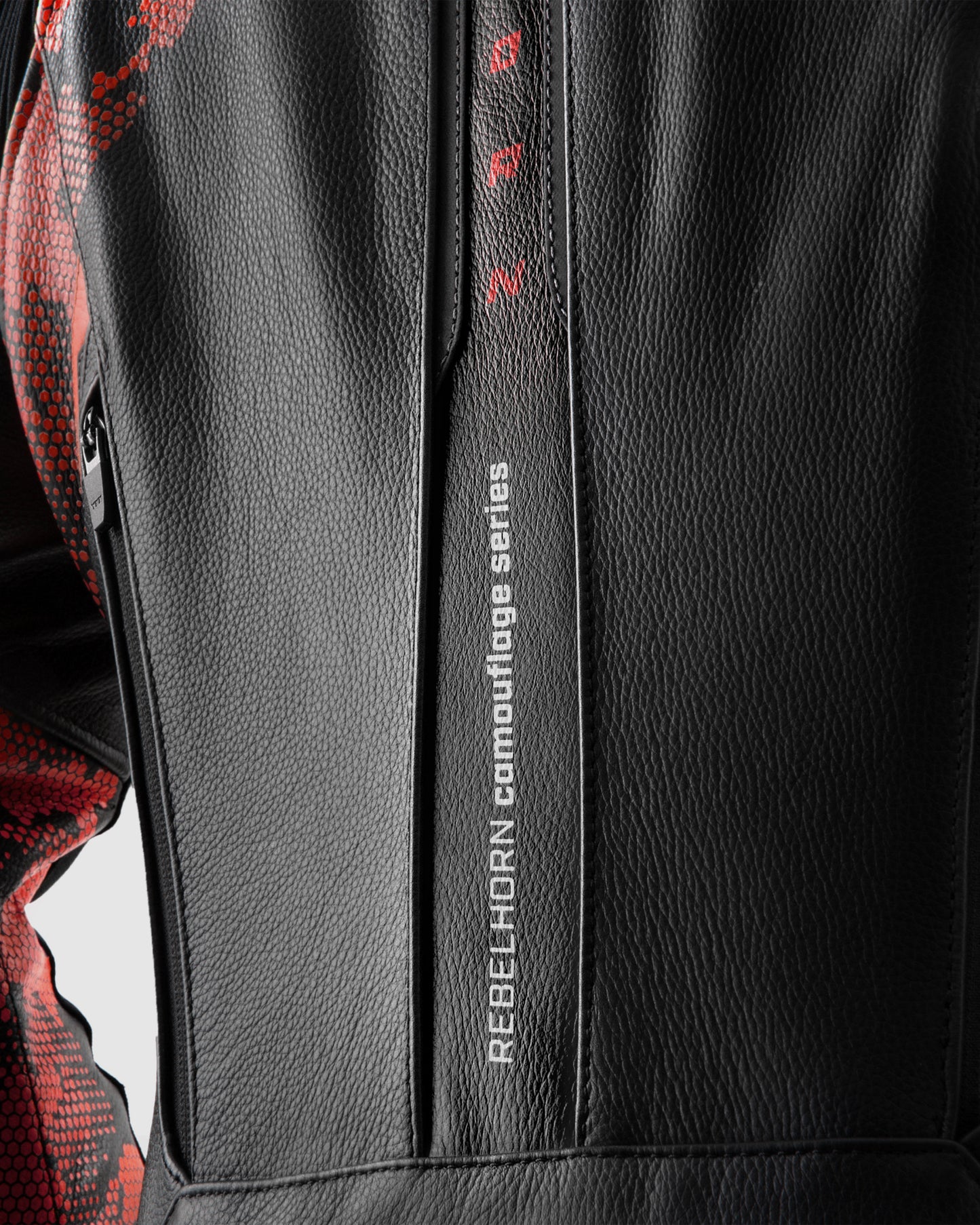 Veloce Leather Motorcycle Jacket Camo Red
