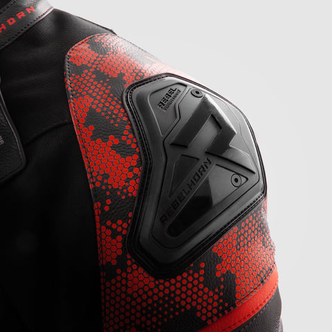 Rebelhorn Veloce Camo Black/Fluo Red Leather Jacket