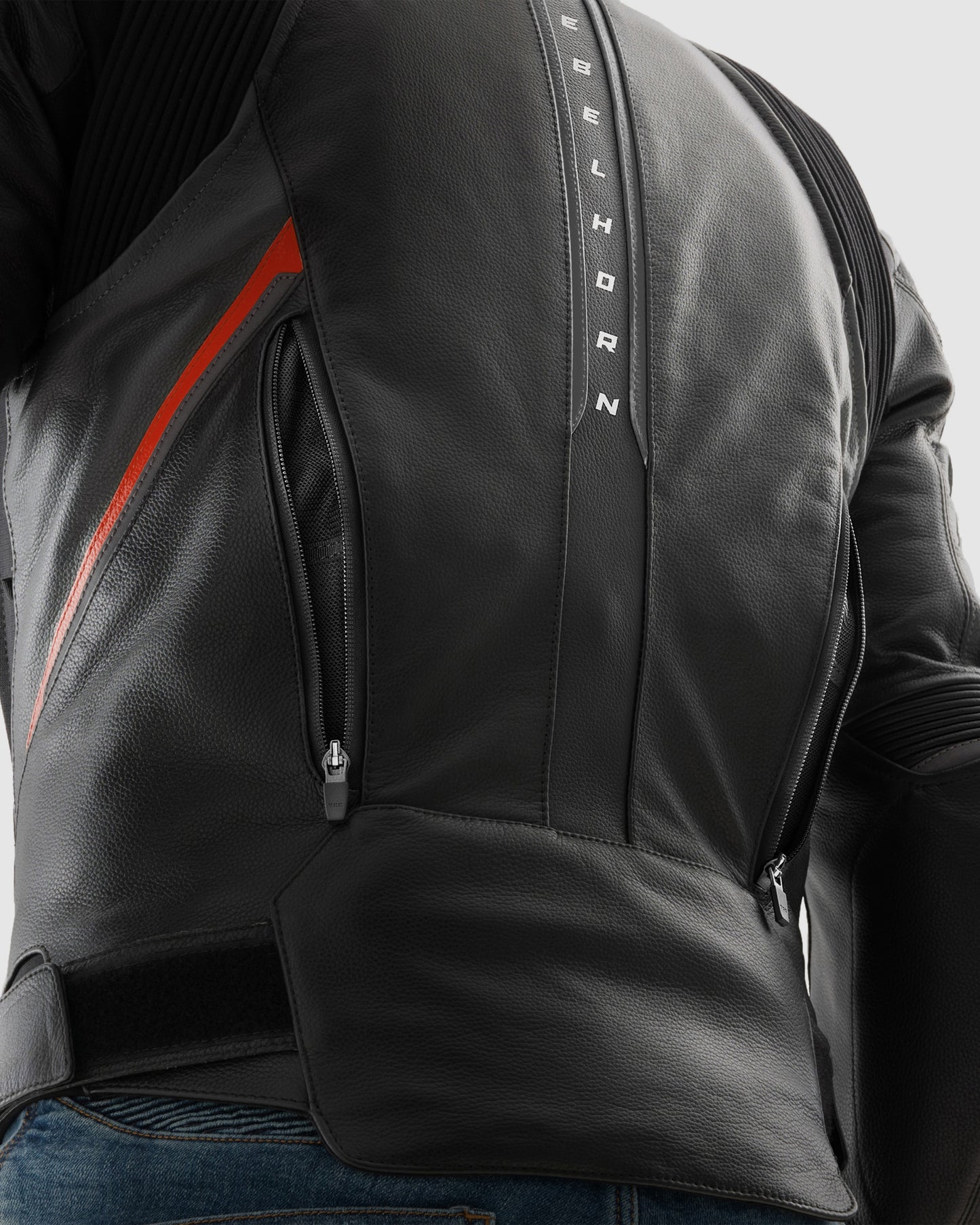 Veloce Leather Motorcycle Jacket Grey Red