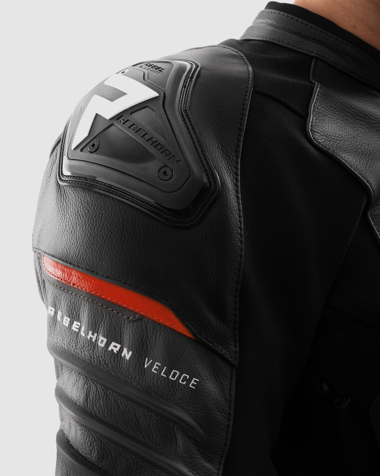 Veloce Leather Motorcycle Jacket Grey Red – Rebelhorn Official