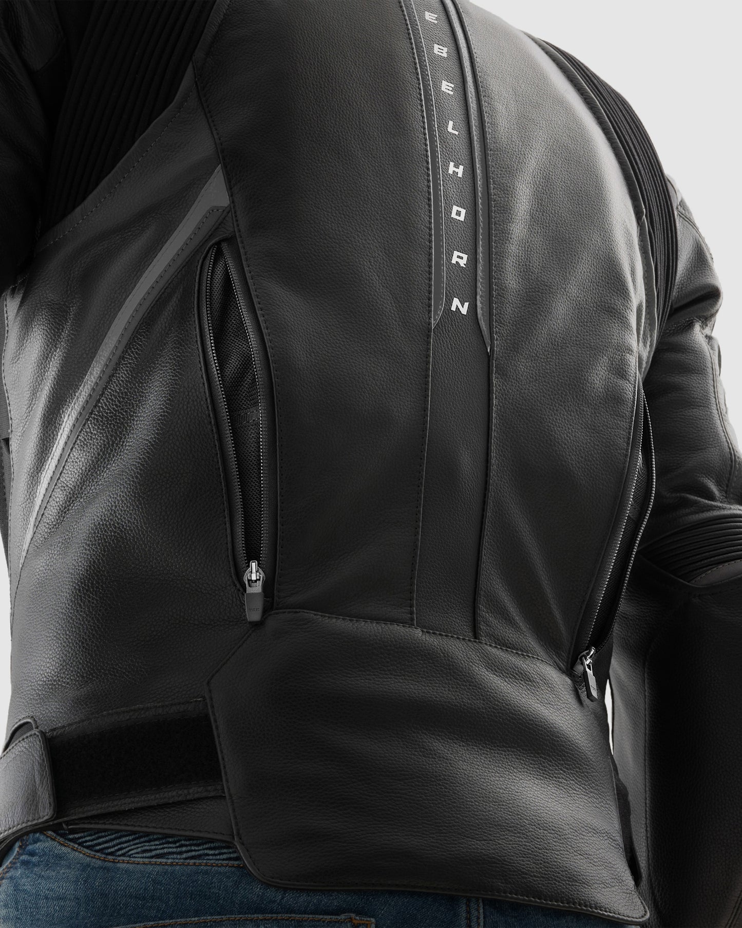 Veloce Leather Motorcycle Jacket Black White