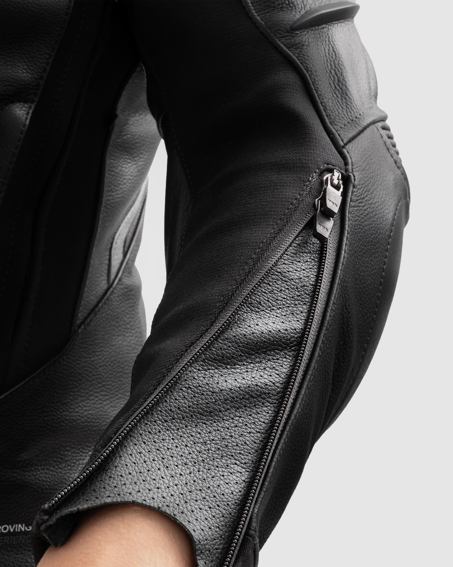 Veloce Leather Motorcycle Jacket Black White
