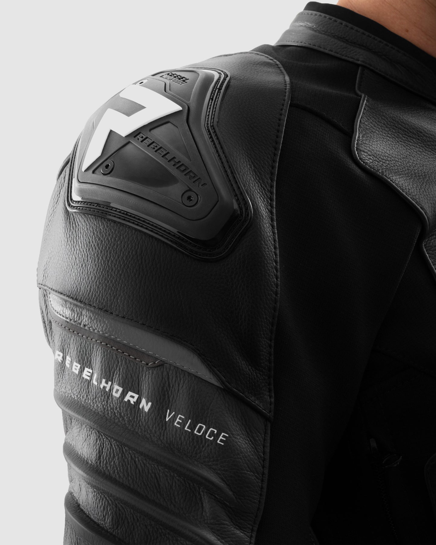 Veloce Leather Motorcycle Jacket Black White