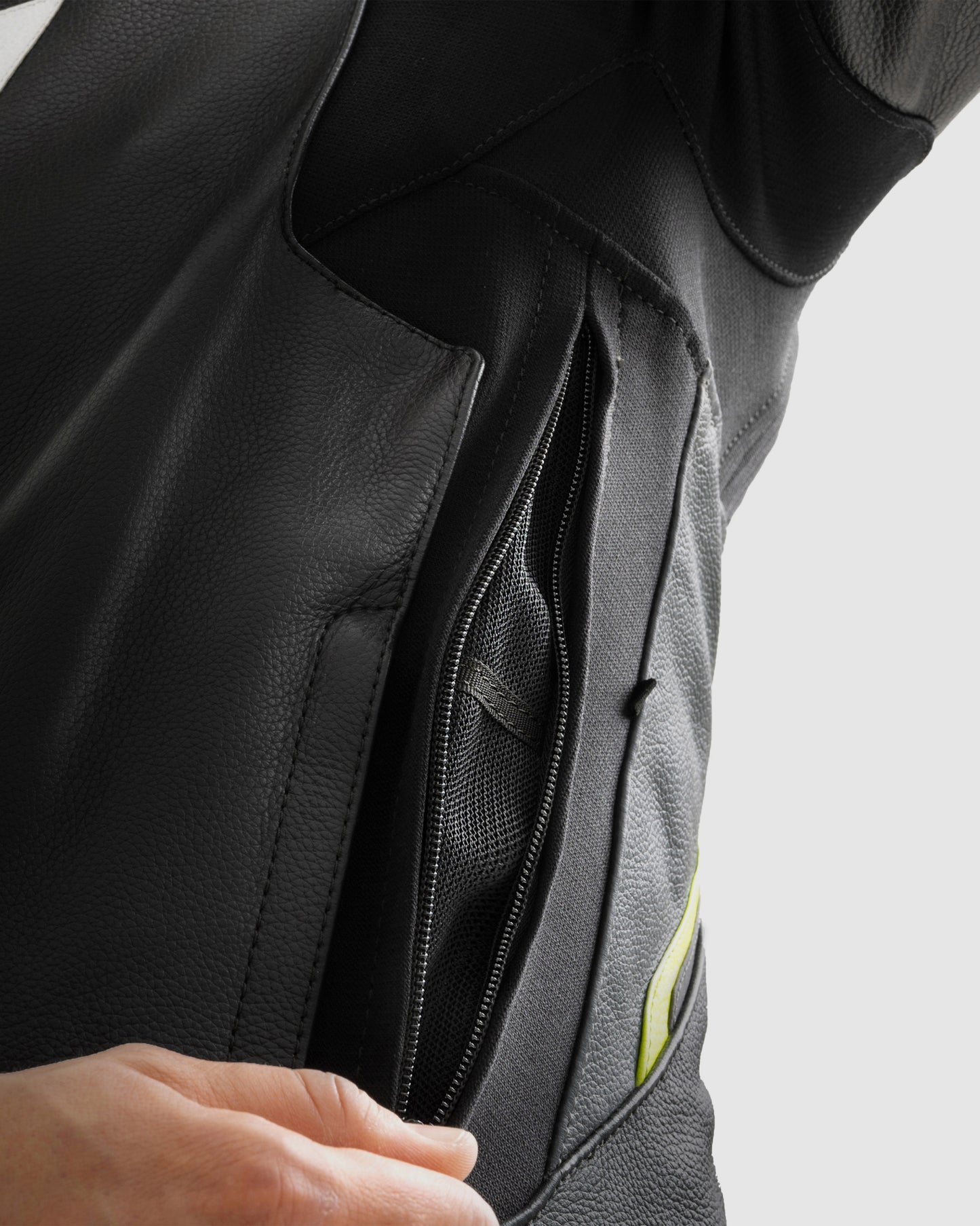 Veloce Leather Motorcycle Jacket Fluo Yellow