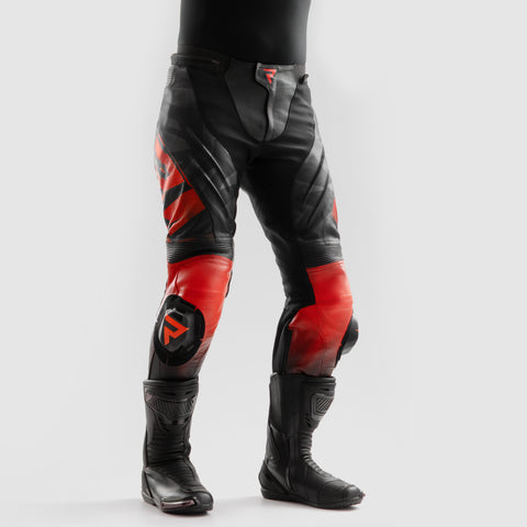 Inferno Motorcycle Pants Black / Fluo Red