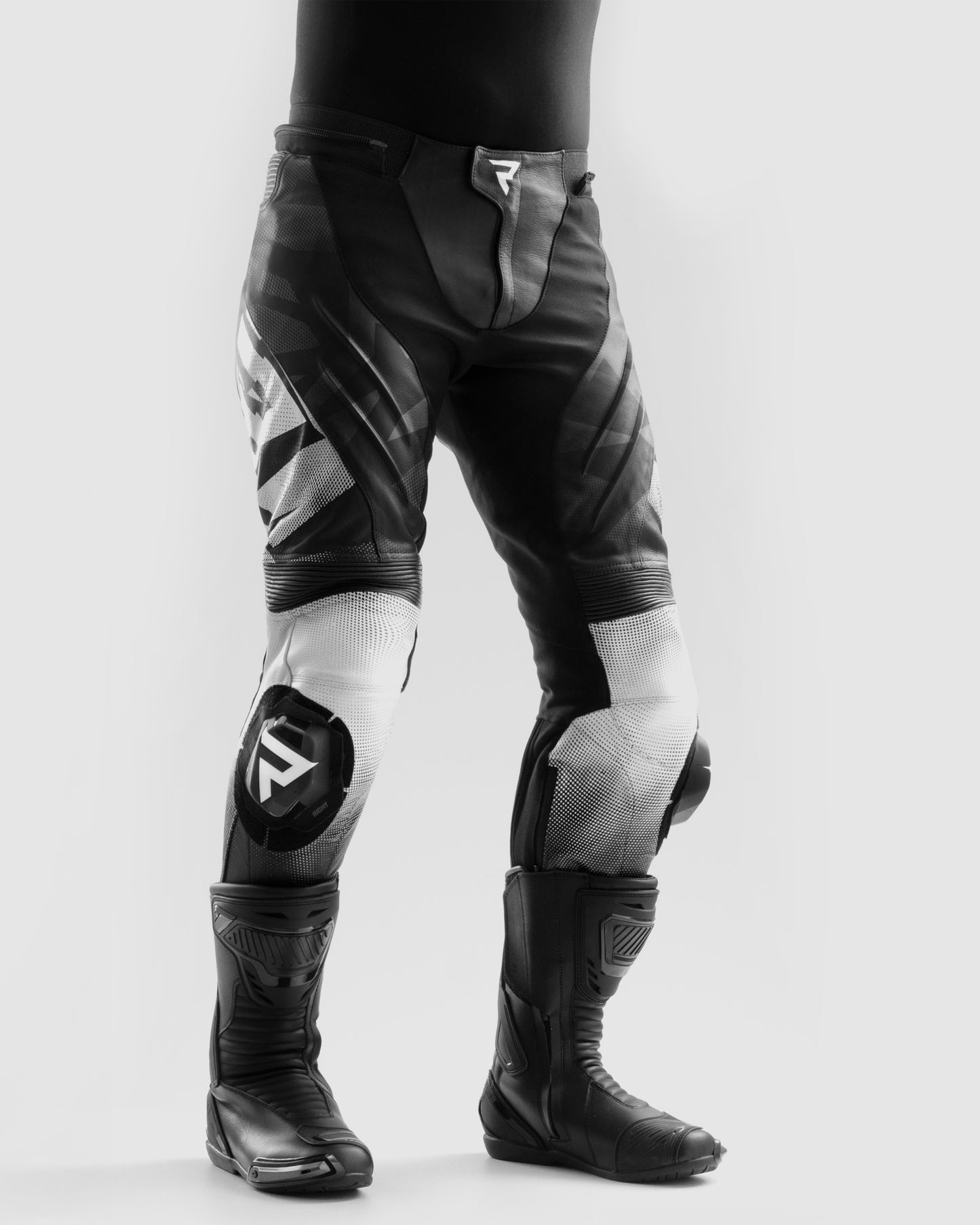 Inferno Motorcycle Pants Black White