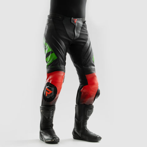 Inferno Motorcycle Pants Black / Green / Red